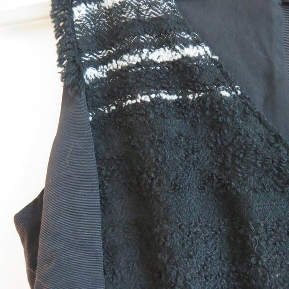 KOBI HALPERIN Black Textured Tweed Wool Blend Fit and Flare Dress Office Siren - Picture 6 of 14